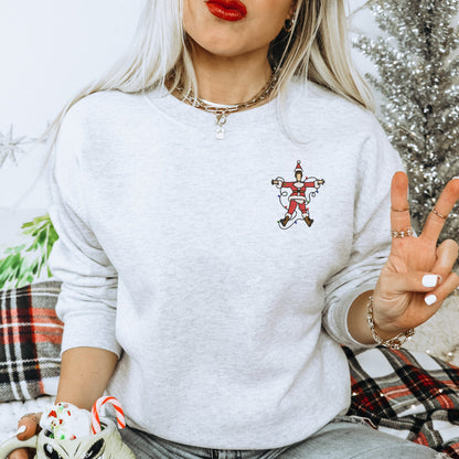 Embroidered Electrocuted Santa Sweatshirt on Gildan