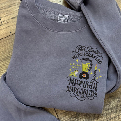 Practical Magic Sweatshirt: Embroidered Midnight Margaritas Crewneck