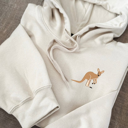 Embroidered Kangaroo Sweatshirt: Aussie Animal Lover Gift