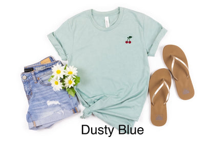 Embroidered Cherry T-Shirt: Women's Cotton Tee