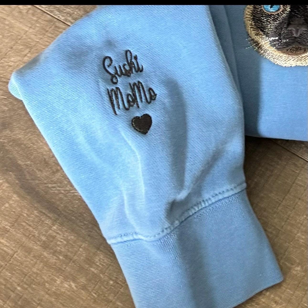 Embroidered Custom Pet Pigment Dyed Crewneck Sweatshirt: Personalized Pet Pullover