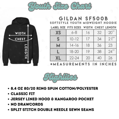 Youth Unisex Embroidered "Choose Your Own Design" Hoodie: Children's Personalized Gildan Pullover