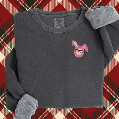 Embroidered Ralphie in Pink Bunny Costume: Holiday Classic Movie Sweater, A Christmas Story