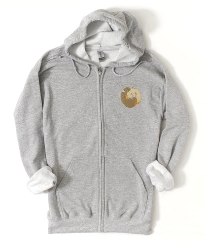 Embroidered Rat Zip-Up Hoodie: Rat Lover Gift