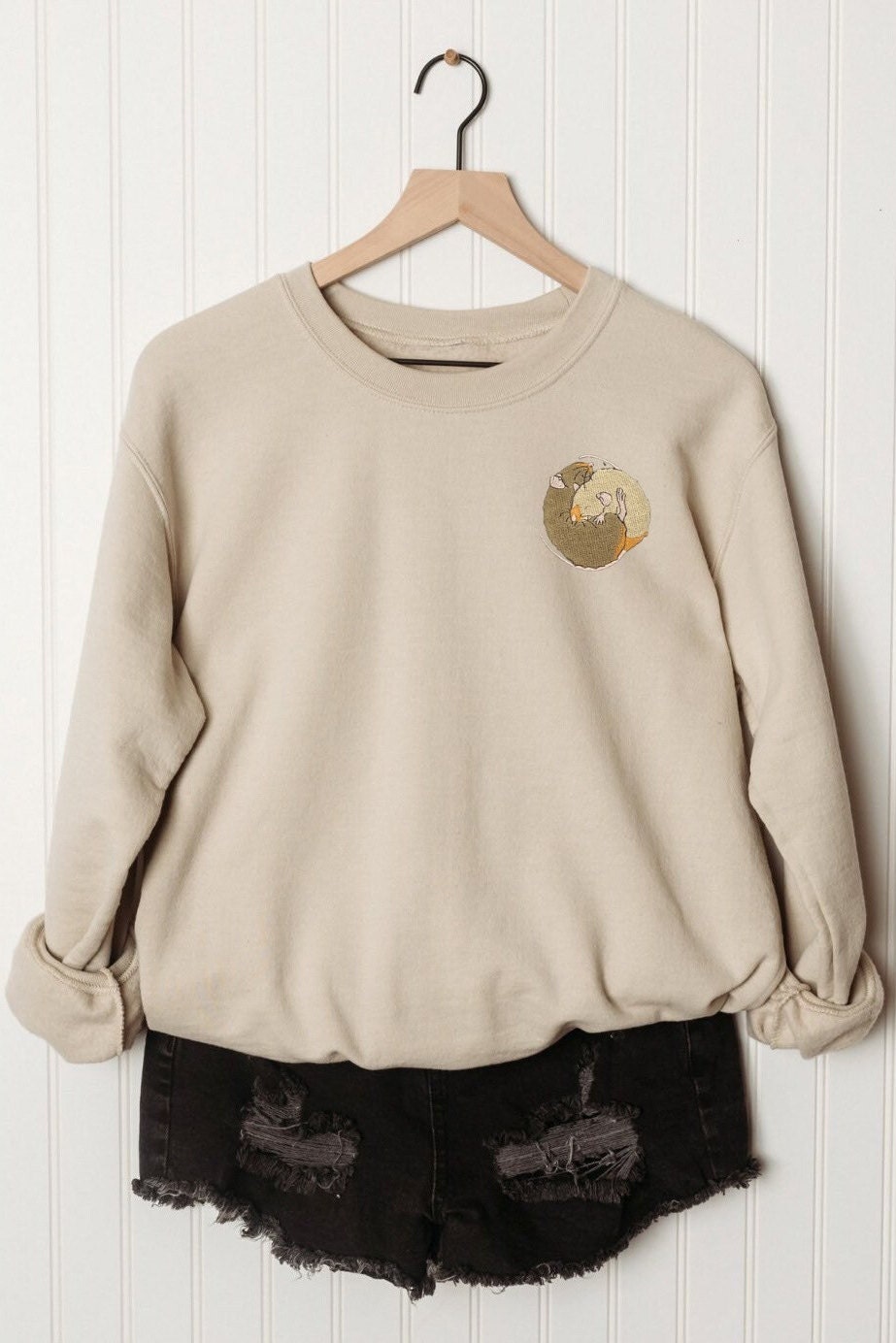 Embroidered Cuddling Rats Sweatshirt