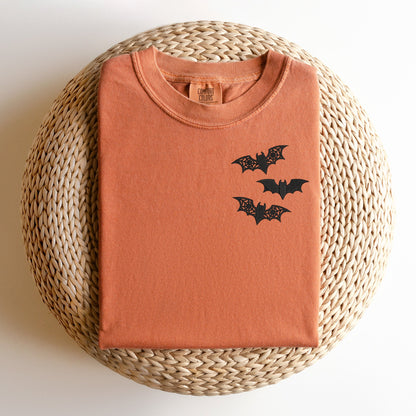 Embroidered Lacey Bat T-Shirt: Spooky Halloween Season Tee