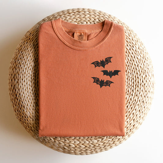 Embroidered Lacey Bat T-Shirt: Spooky Halloween Season Tee