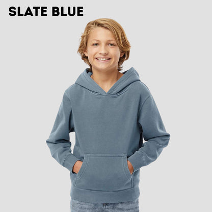 Youth Unisex "Choose Your Design" Embroidered Hoodie: Pigment-Dyed Pullover