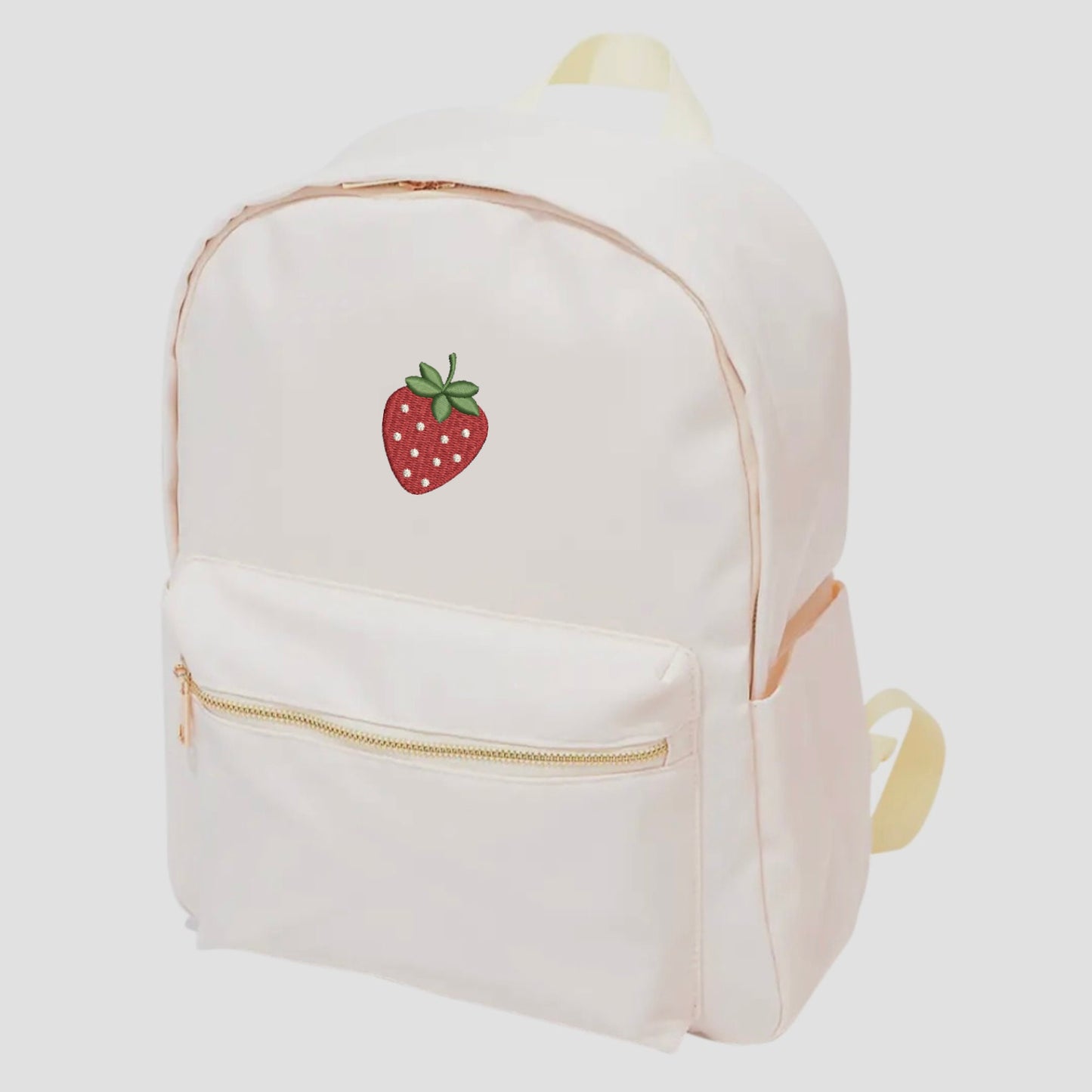 Embroidered Strawberry Backpack: Trendy School Book Bag