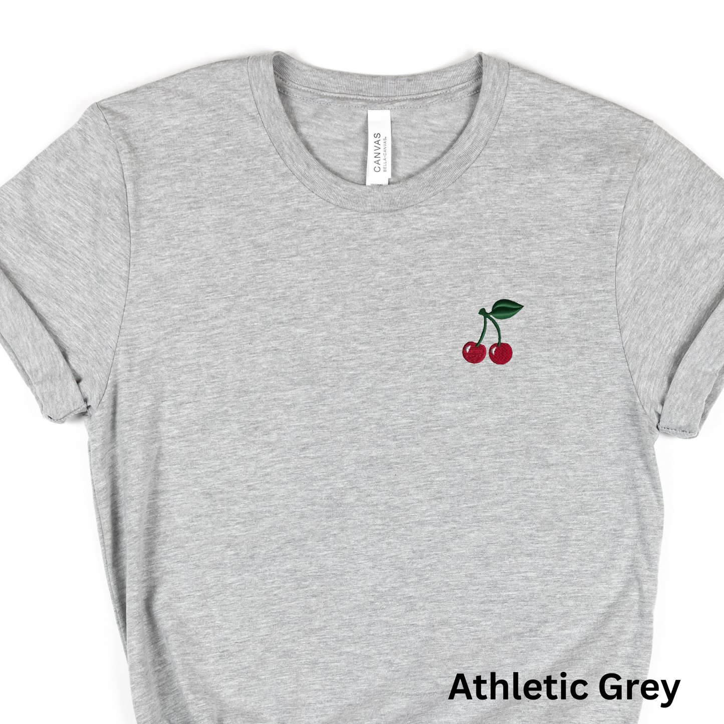 Embroidered Cherry T-Shirt: Women's Cotton Tee