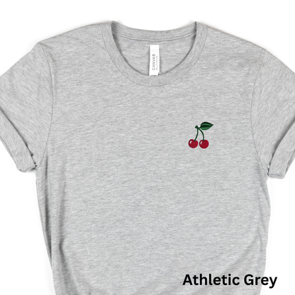 Embroidered Cherry T-Shirt: Women's Cotton Tee