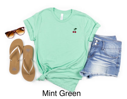 Embroidered Cherry T-Shirt: Women's Cotton Tee