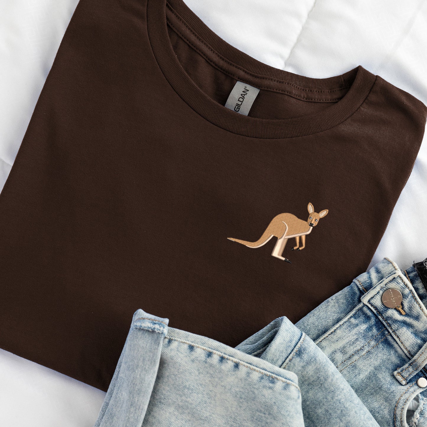 Embroidered Kangaroo Sweatshirt: Aussie Animal Lover Gift