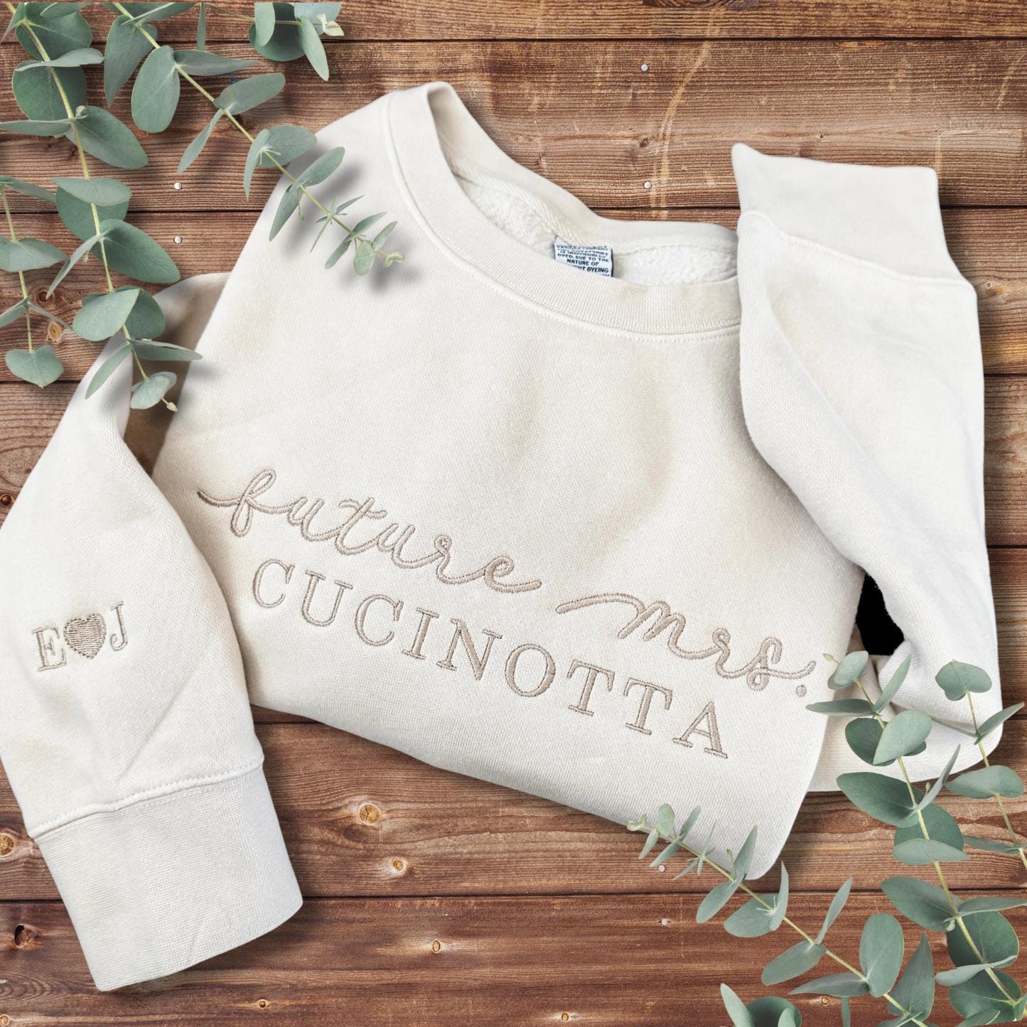 Embroidered Future Mrs. Sweatshirt: Pigment Dyed Engagement Gift