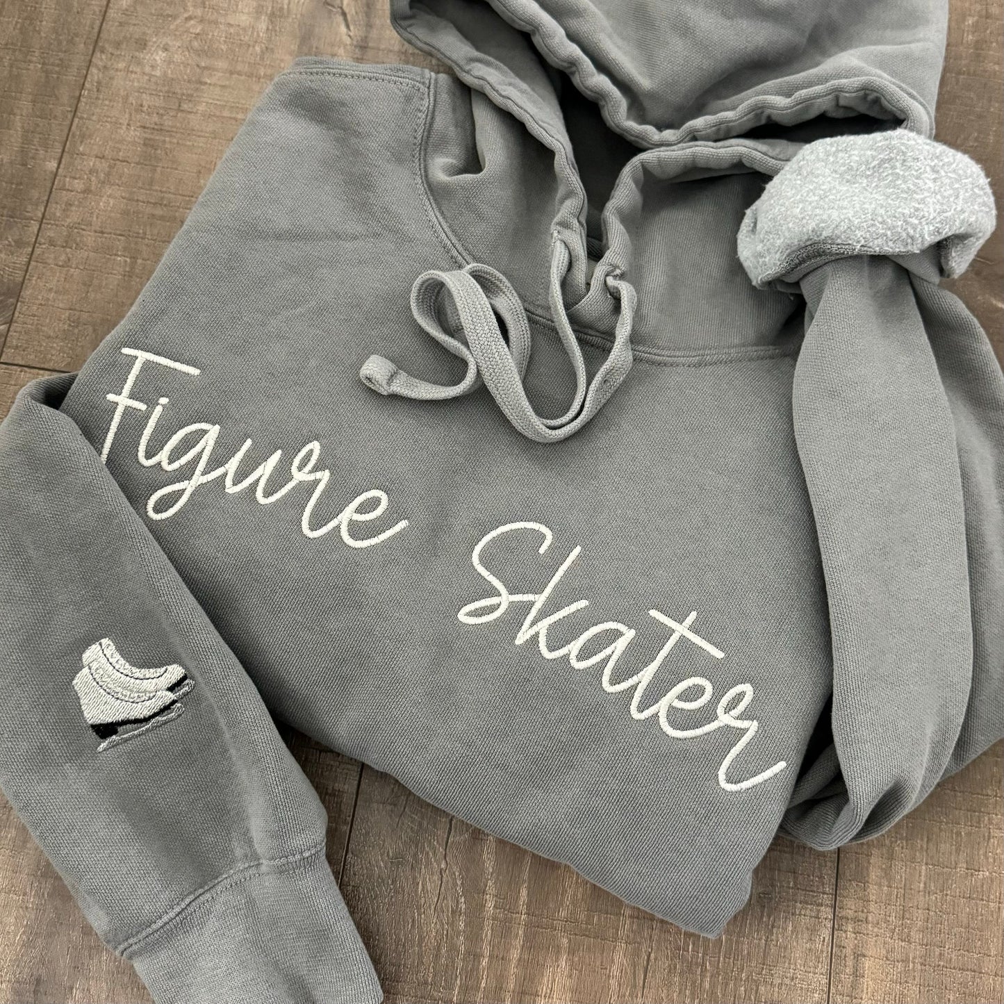 Embroidered Figure Skater Hoodie: Custom Ice Skate Crewneck
