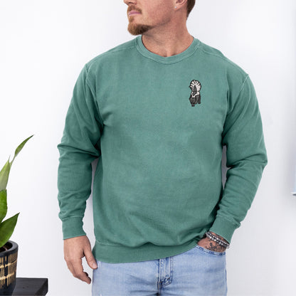 Embroidered Skunk Sweatshirt: Unisex Crewneck Pullover