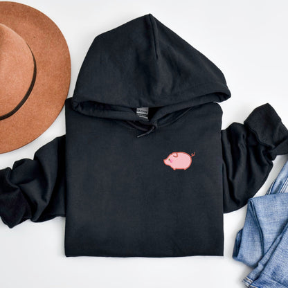 Embroidered Pig Sweatshirt with Optional Piggy Snout Sleeve
