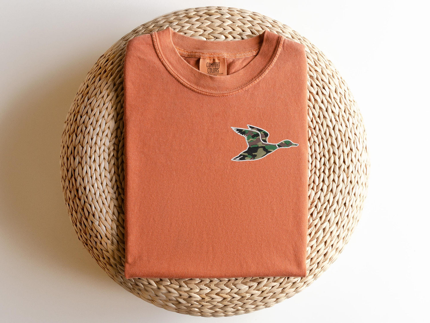Embroidered Unisex Camo Duck T-shirt: Heritage Hunting Style