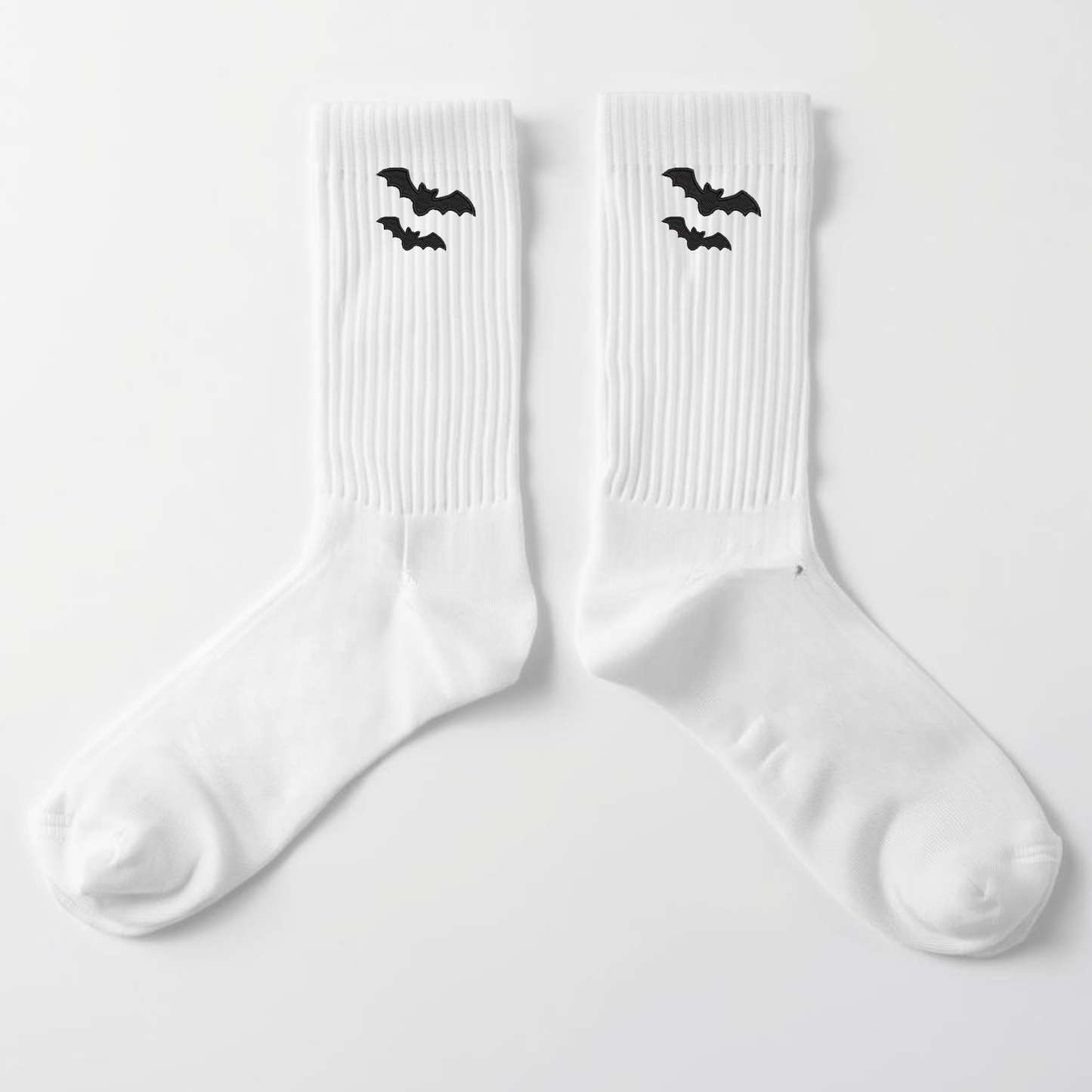 Embroidered Spooky Bat Crew Socks