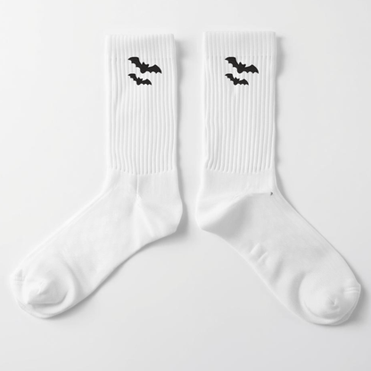 Embroidered Spooky Bat Crew Socks