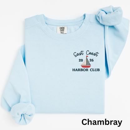 Embroidered East Coast Harbor Club Crewneck Sweatshirt