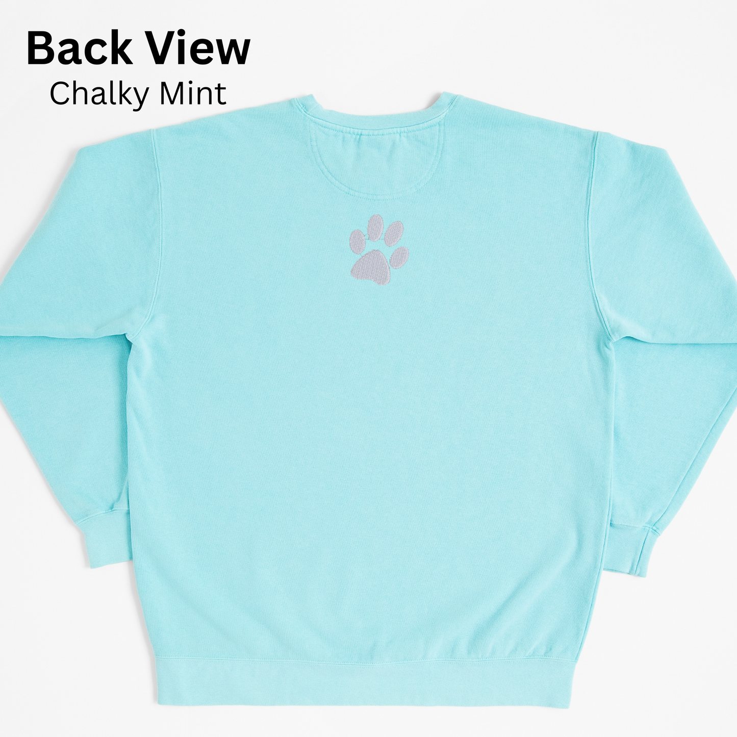 Embroidered Dog Mom and Pawprint Pigment Dyed Sweatshirt: Trendy Oversized Dog Owner Sweater