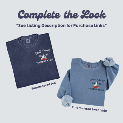 Embroidered Sailboat Crew Socks