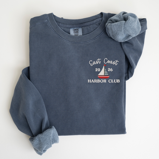 Embroidered East Coast Harbor Club Crewneck Sweatshirt