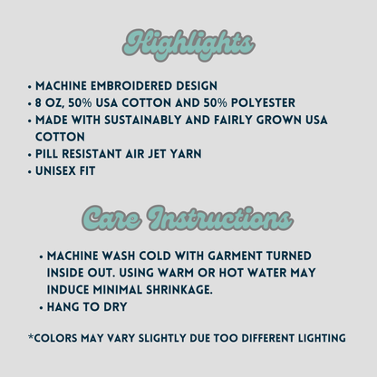 Embroidered Kiwi Fruit Sweatshirt: Trendy Varsity Crewneck or Hoodie