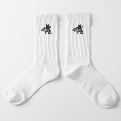 Embroidered Honeybee Crew Socks