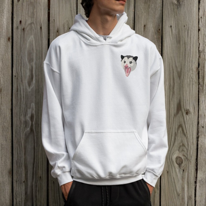 Embroidered Opossum Hoodie: Wildlife Lover Oversized Sweatshirt