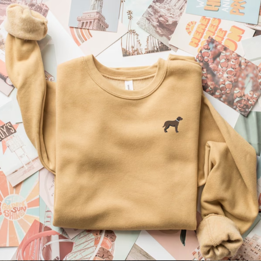 Embroidered Labrador Retriever Sponge Fleece Crewneck Sweatshirt: Choose Your Labrador's Coat Color