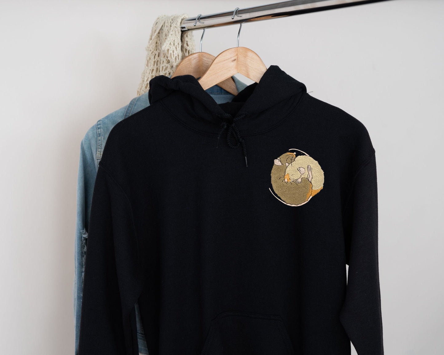 Embroidered Rat Hoodie: Personalized Pet Sweatshirt