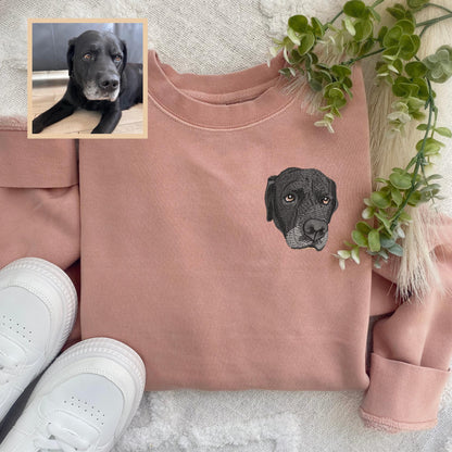 Embroidered Custom Pet Pigment Dyed Crewneck Sweatshirt: Personalized Pet Pullover