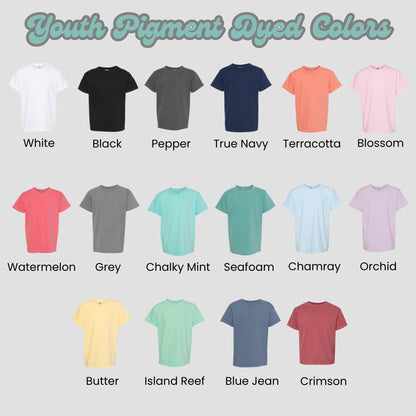 Youth Unisex "Choose Your Design" Embroidered T-Shirt: Personalized Pigment-Dyed Tee