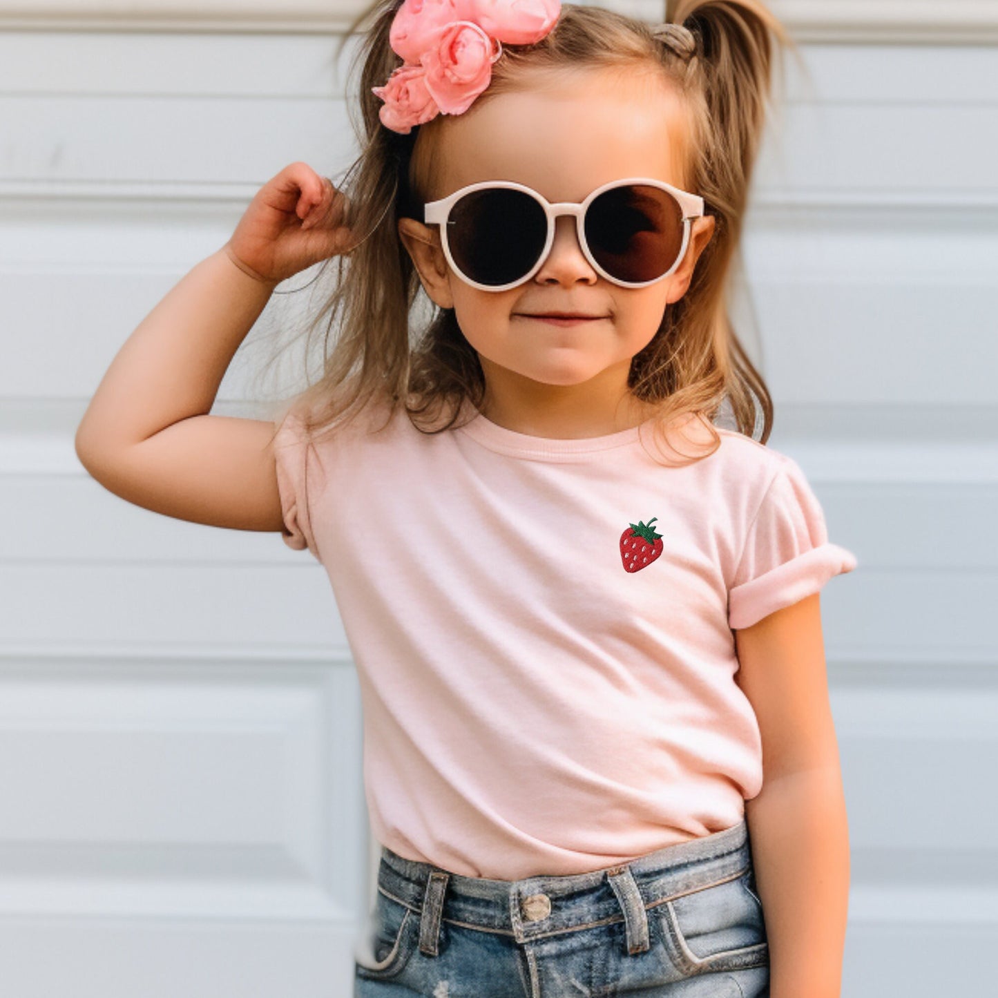 Embroidered Strawberry Kids T-shirt: Trendy Summer Tee