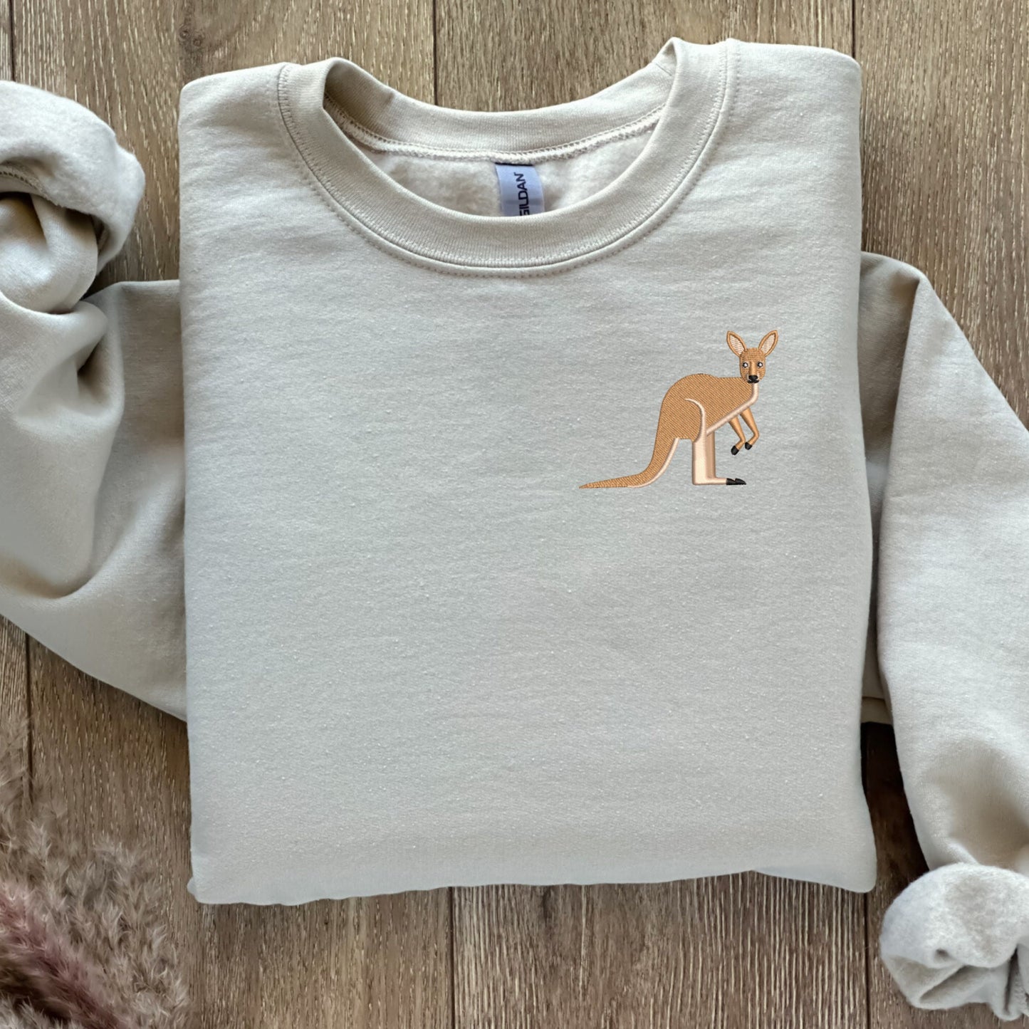 Embroidered Kangaroo Sweatshirt: Aussie Animal Lover Gift