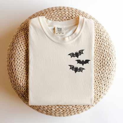 Embroidered Lacey Bat T-Shirt: Spooky Halloween Season Tee