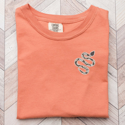 Embroidered Snake T-Shirt: Minimalist Serpent Tee