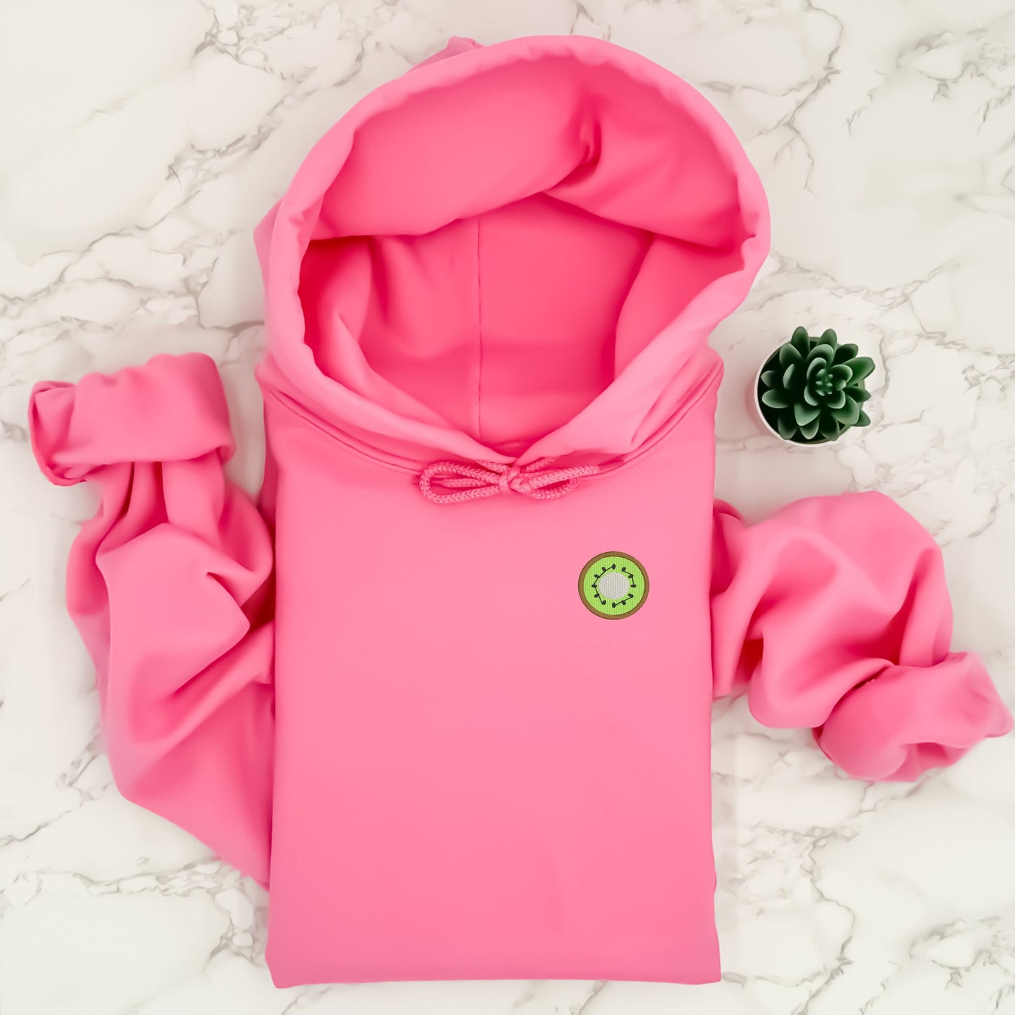 Embroidered Kiwi Fruit Sweatshirt: Trendy Varsity Crewneck or Hoodie