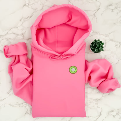 Embroidered Kiwi Fruit Sweatshirt: Trendy Varsity Crewneck or Hoodie