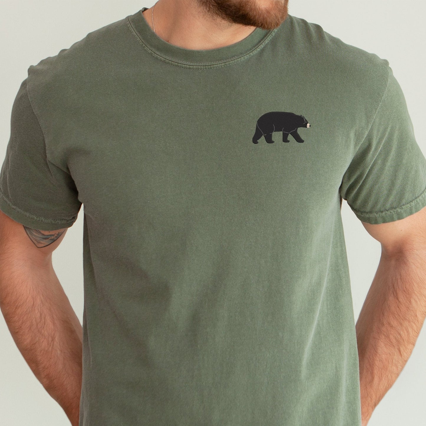 Embroidered Black Bear Unisex T-shirt: Wildlife Hunting Tee