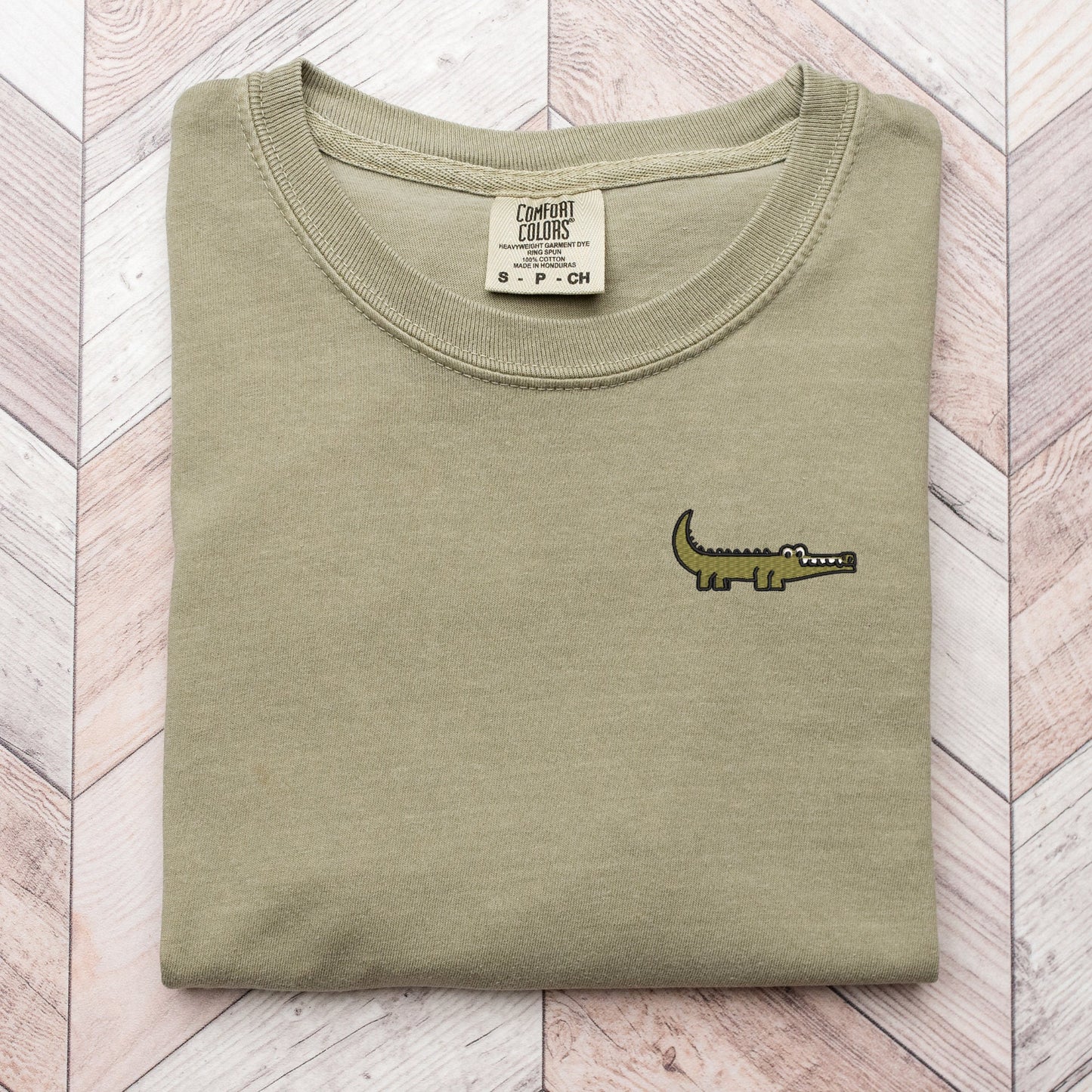 Embroidered Crocodile T-Shirt: Funny Gator Tee, Reptile Lover Gift