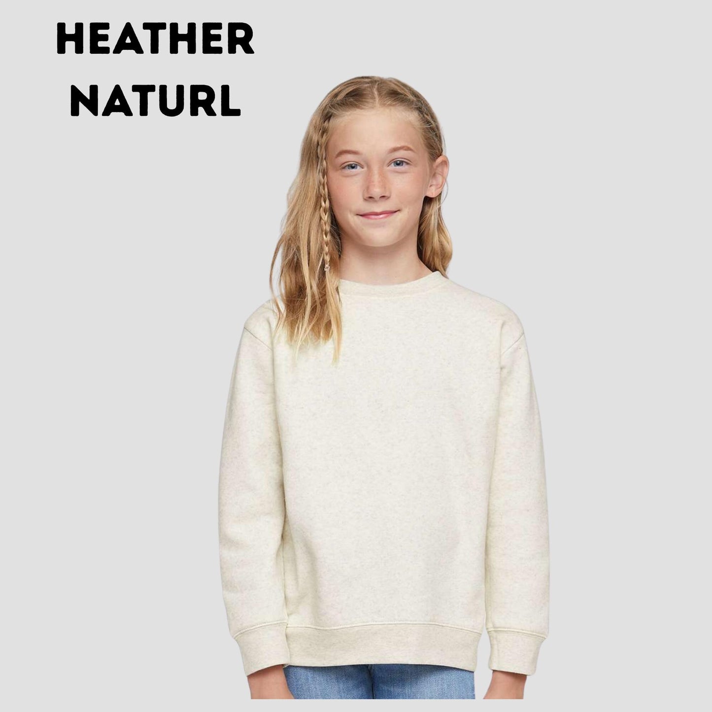 Youth Unisex "Choose Your Design" Embroidered LAT Crewneck Sweatshirt: Personalized Kids Pullover