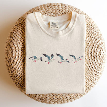 Embroidered Seagull T-Shirt: Coastal Summer Tee