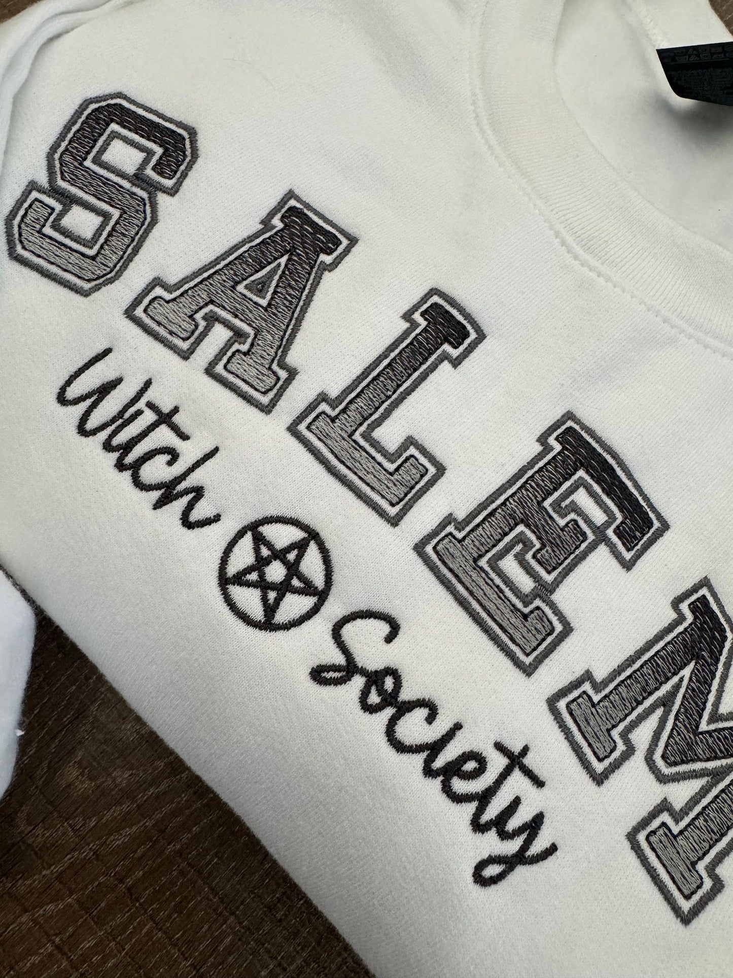 Embroidered Salem Witch Society Sweatshirt: Ombre Celestial Pullover