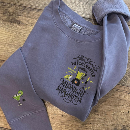 Practical Magic Sweatshirt: Embroidered Midnight Margaritas Crewneck