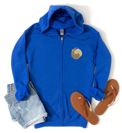 Embroidered Rat Zip-Up Hoodie: Rat Lover Gift