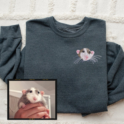 Custom Pet Embroidered Sweatshirt: Personalized Dog or Cat Crewneck