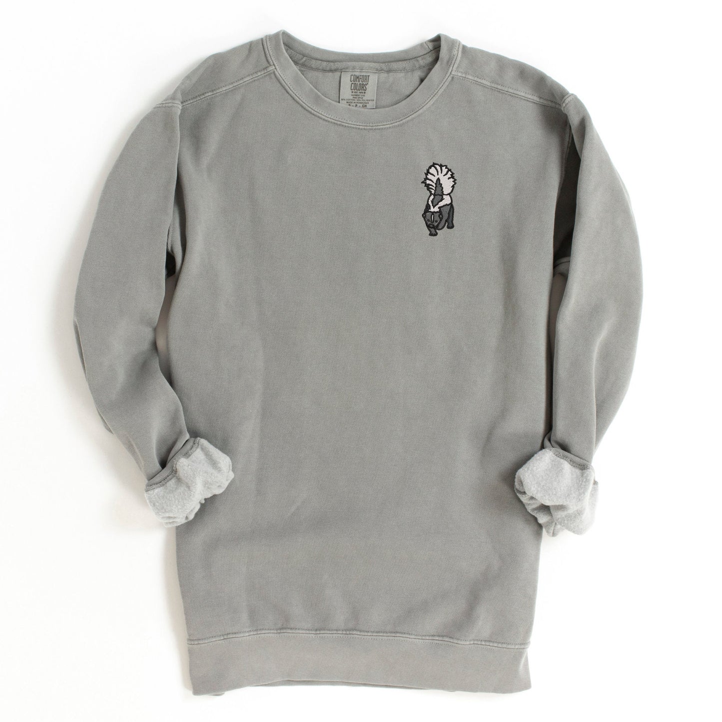 Embroidered Skunk Sweatshirt: Unisex Crewneck Pullover